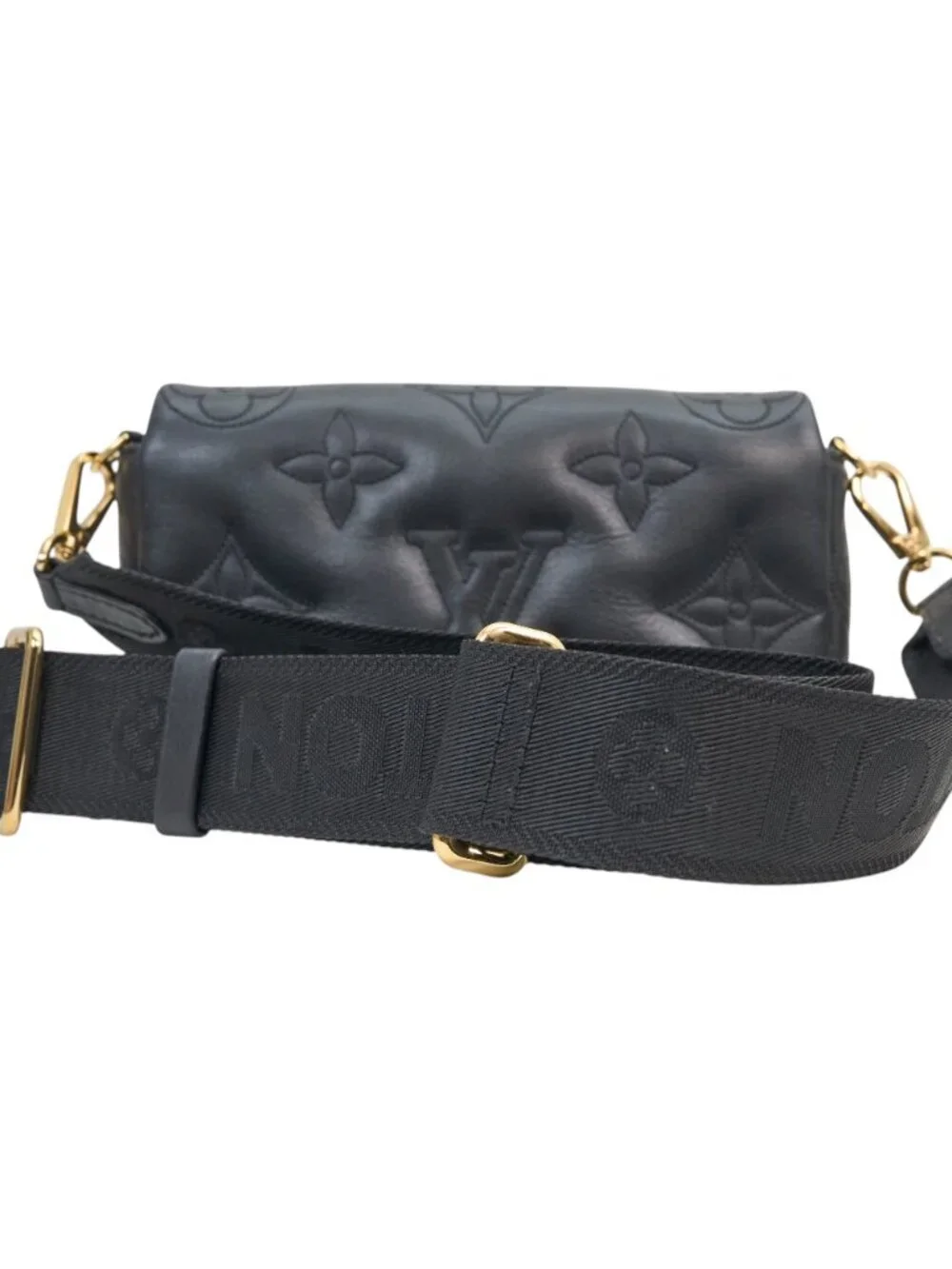Louis Vuitton Wallet On Strap Bubblegram Black